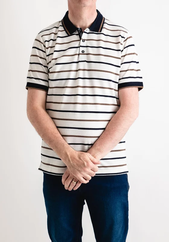 Savings Bonanza Daniel Grahame Striped Polo Shirt, Ecru Multi