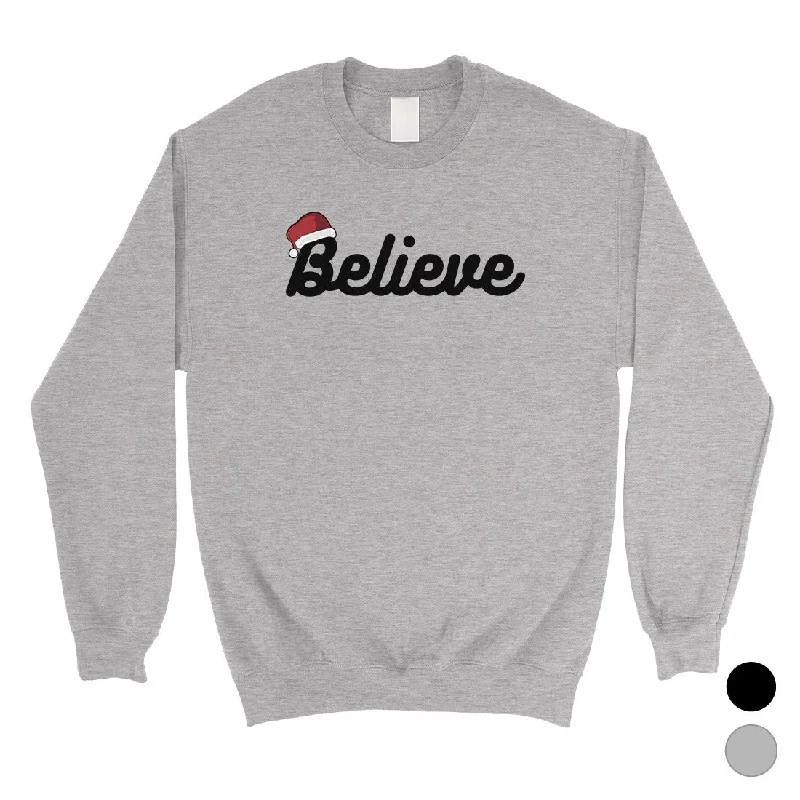 Bargain Prices Believe Santa Hat Unisex Crewneck Sweatshirt