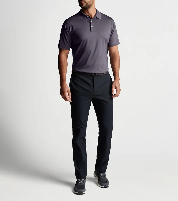 The Best Prices Peter Millar Solid Performance Jersey Sean Self Collar Polo Shirt - Iron The Best Prices Peter Millar Solid Performance Jersey Sean Self Collar Polo Shirt - Iron