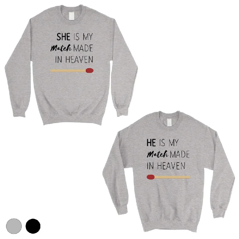 Discount Extravaganza Match Made In Heaven Matching Sweatshirt Pullover Cute Wedding Gift
