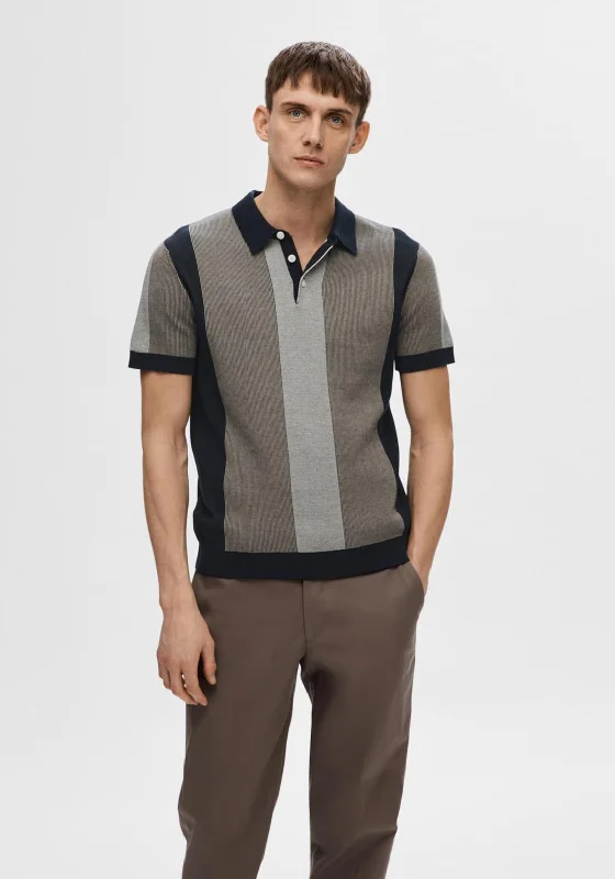 Don't Miss Selected Homme Mattis Stripe Polo Shirt, Sky Captain