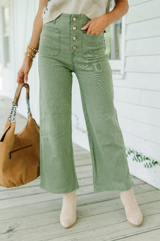 Mega Discount More To Love Olive Green Denim Pants