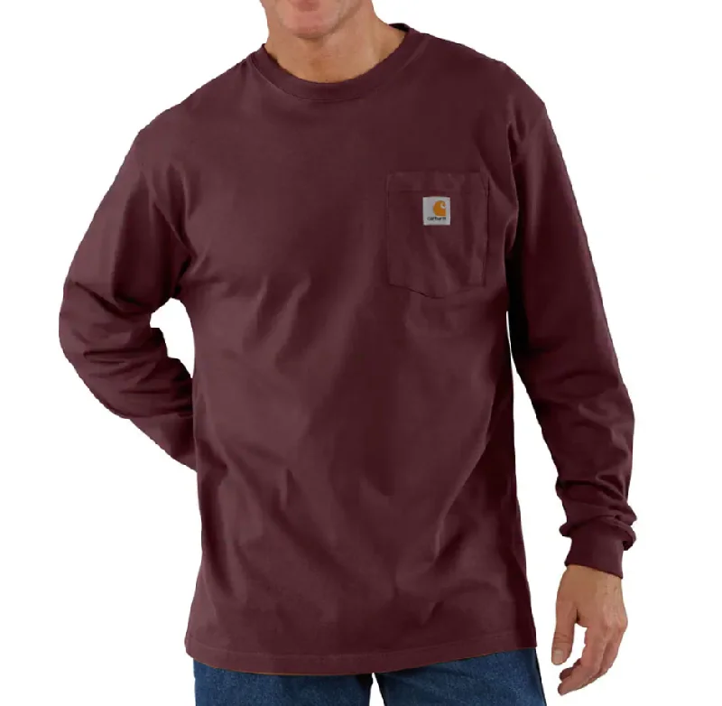 Men's Loose Fit Heavyweight Long-Sleeve Pocket T-Shirt