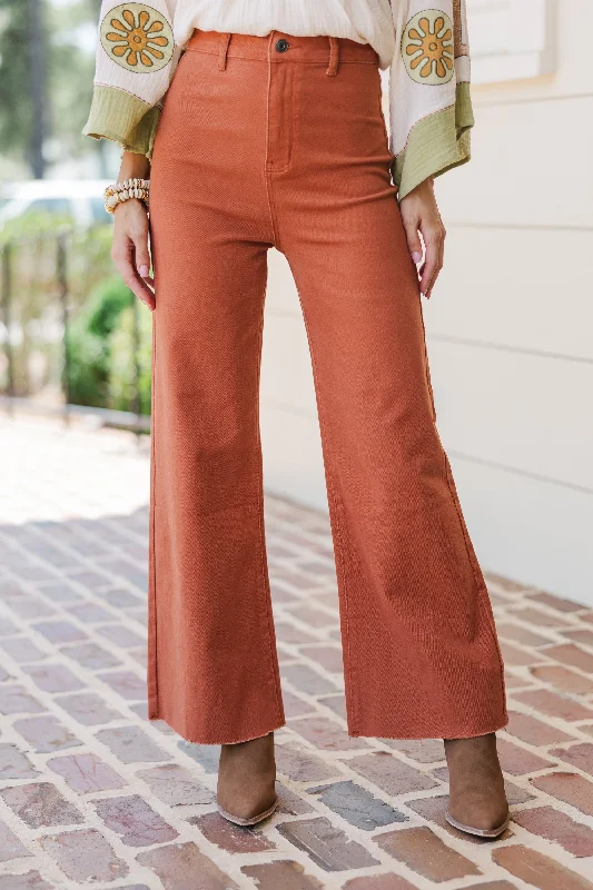 Weekend Deals That Impress Going Strong Rust Orange Cropped Jeans