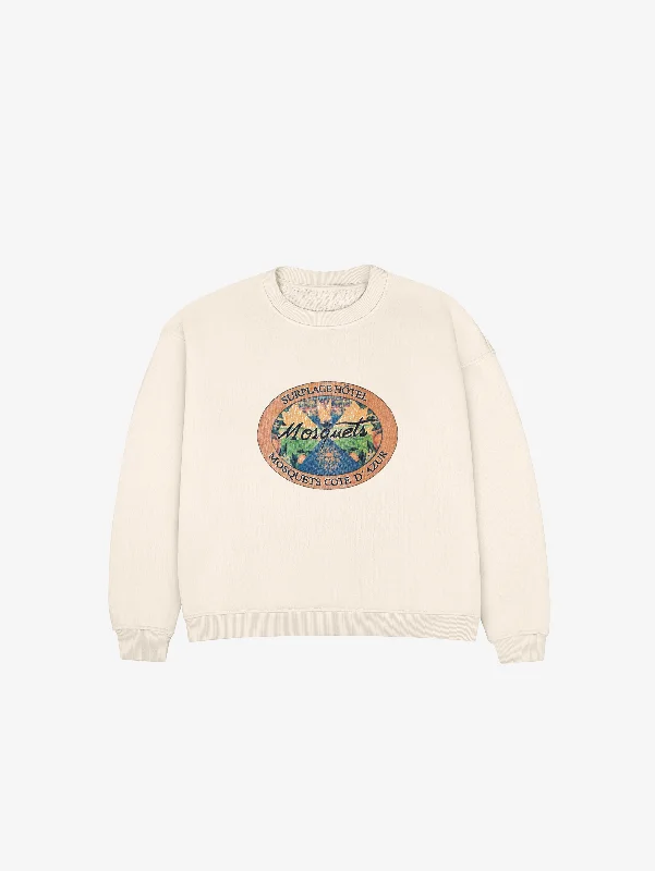 Weekend Bargains Await You CREAM SWEATER "HOTEL EMBLEM"