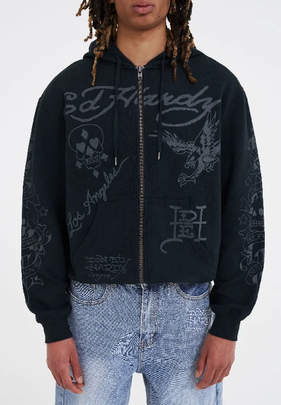 Weekend Offers You Can't Ignore Mens Death-Before Mono Hoodie - Black