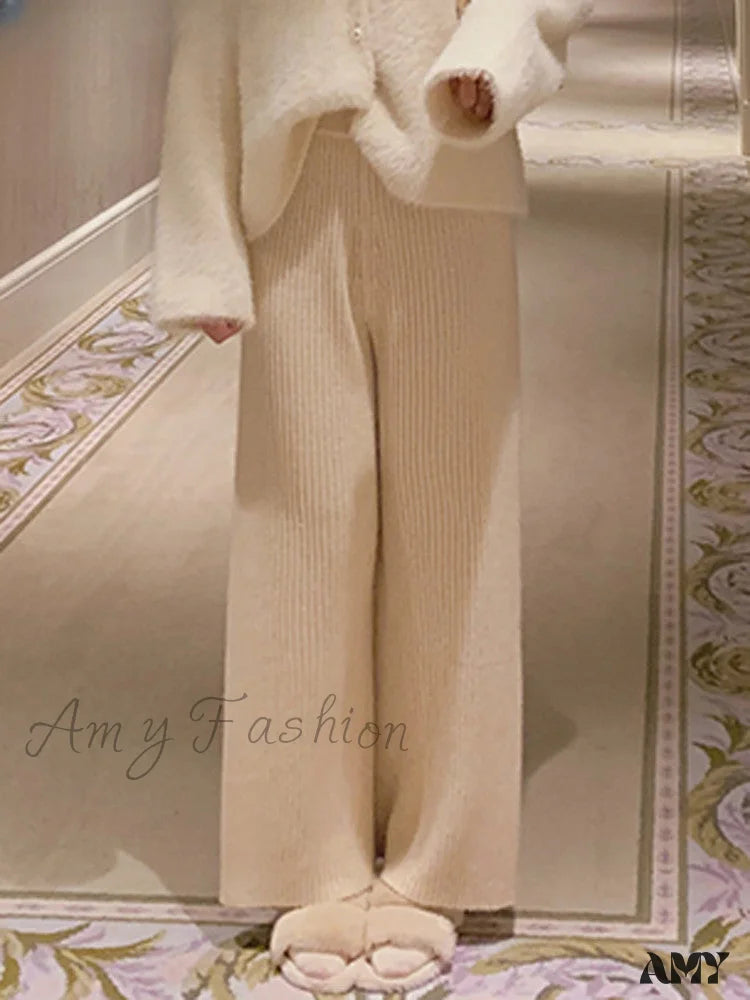 The Best Deal Casual Elastic Warm Elegant Loose Knitted Autumn Pants