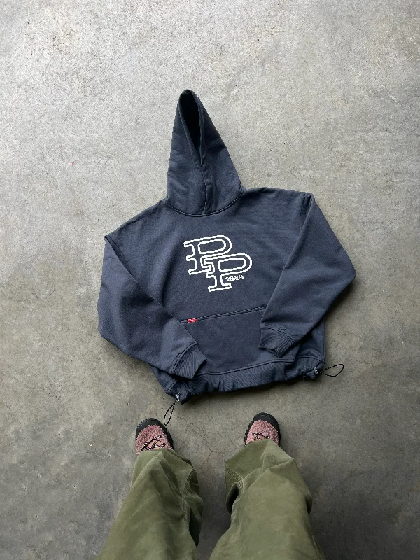 Weekend Discounts to Enjoy CHARCOAL BLUE/WHITE MARKET HOODIE