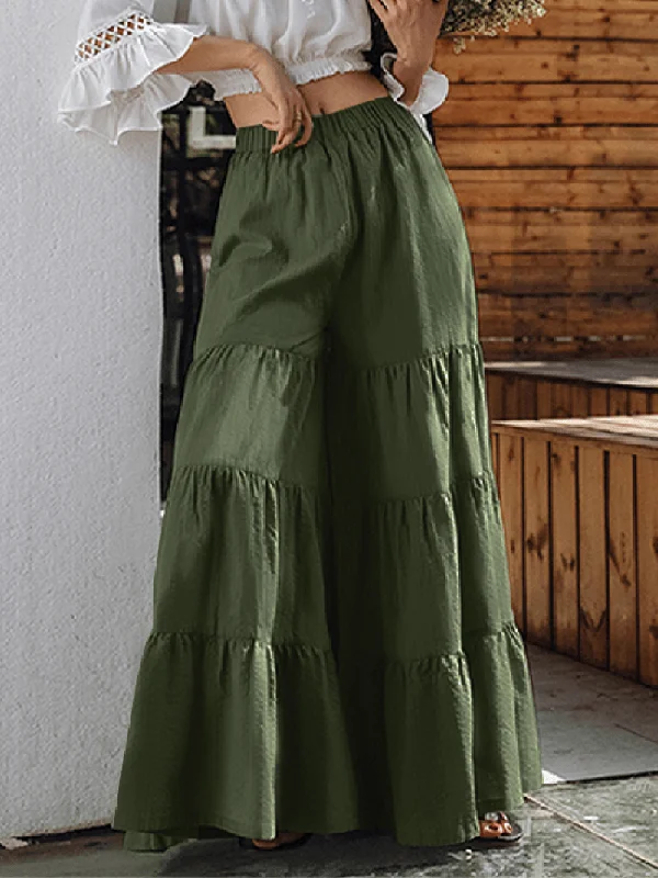 Weekend Special Women Flare Swing Wide Leg Pants Casual High Waist Culottes Skirt