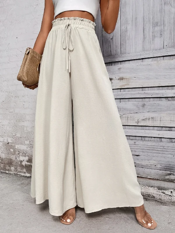 Weekend Savings Delight Tied High Waist Wide Leg Pants