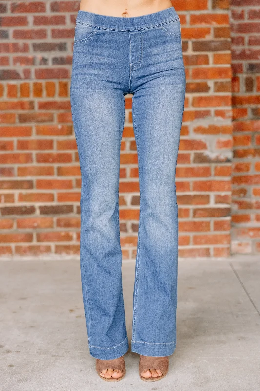 Weekend Offers That Shine Feeling Generous Medium Wash Flare Jeggings