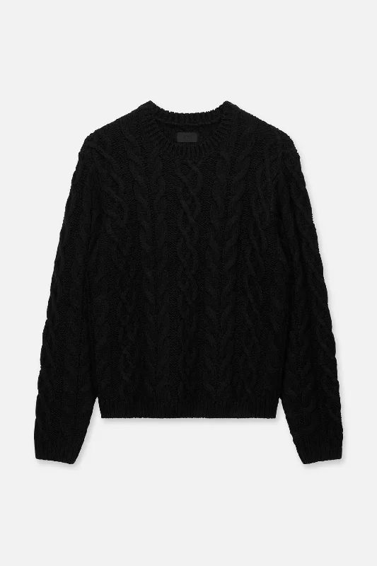 ETHAN SWEATER | BLACK CABLE KNIT