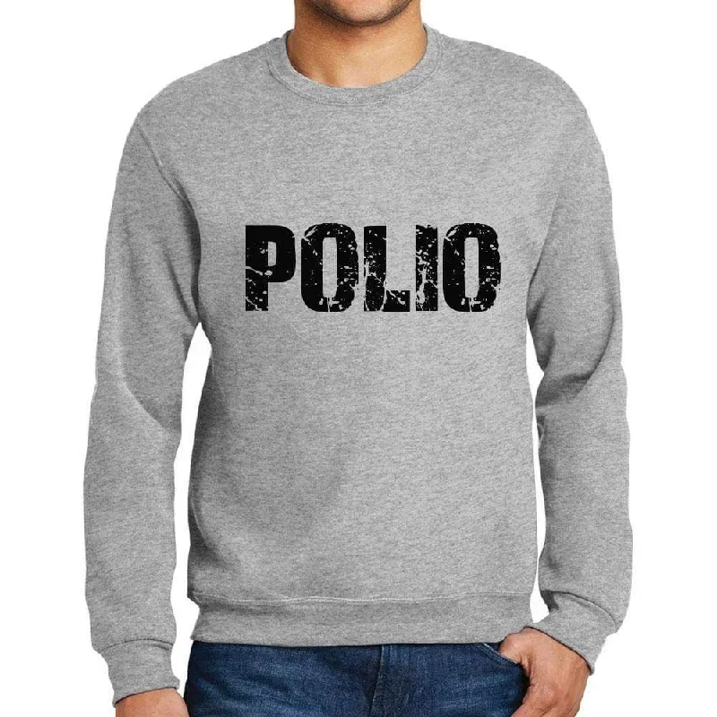 Early Bird Men's Printed Graphic Sweatshirt Popular Words POLIO Grey Marl