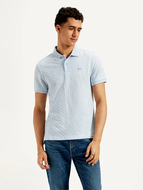 Daily Deals Men's Textured Slim Fit Polo T-Shirt