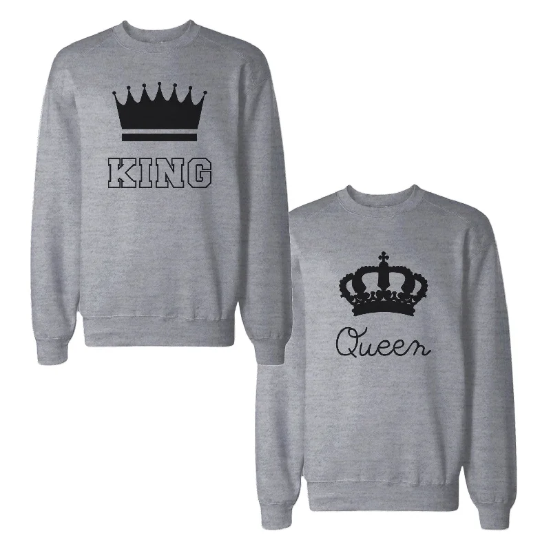 Price Drop King And Queen With Crown Couple Sweatshirts Matching Sweat Shirts