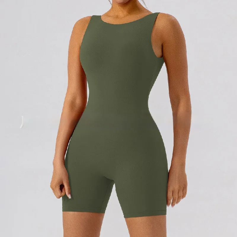 Weekend Offers That Amaze Nude Feel U-shaped Beauty Back Aerial Yoga Suit Peach Hip Pilates Jumpsuit For Women