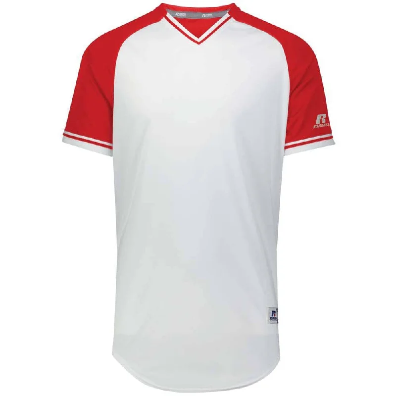 Classic White-Red V-Neck Jersey