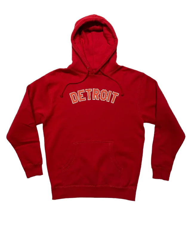 Early Bird Discount Ink Detroit -  Red & White print on Red Hoodie