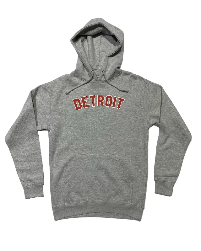 Members Only Ink Detroit -  Red & White print on Athletic Grey Hoodie