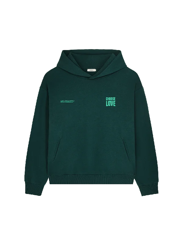 Exclusive Deal Mens Choose Love Heavyweight Hoodie—foliage green