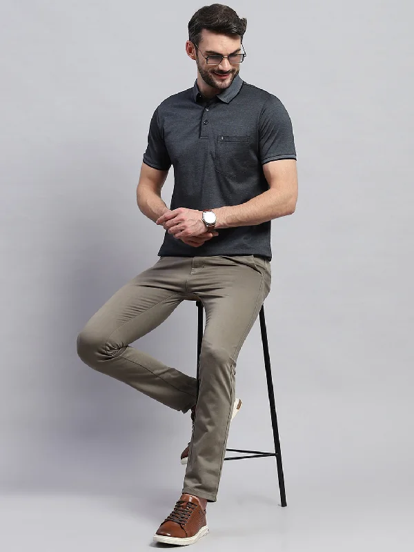Weekend Specials to Grab Men Black Solid Collar Half Sleeve T-Shirt