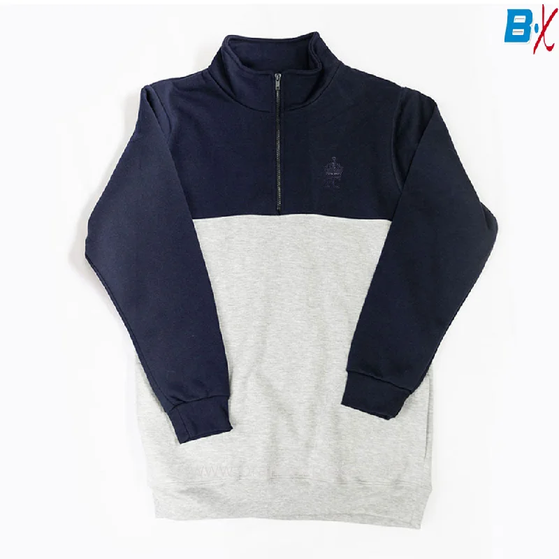 Clearance Sale FC Blue & Grey Black Design Zip Front Fleece Sweatshirt 10041
