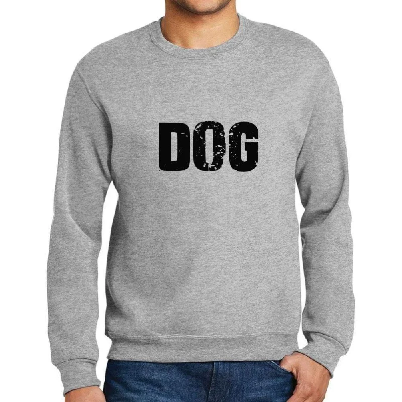 Today’s Deal Men's Printed Graphic Sweatshirt Popular Words DOG Grey Marl