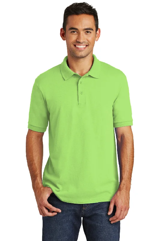 Port & Company Mens Core Stain Resistant Short Sleeve Polo Shirt - Lime Green