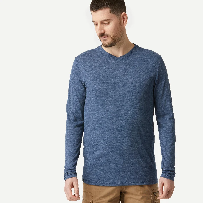Half Price Forclaz Men's Travel 500 Merino Wool Long-sleeve Shirt