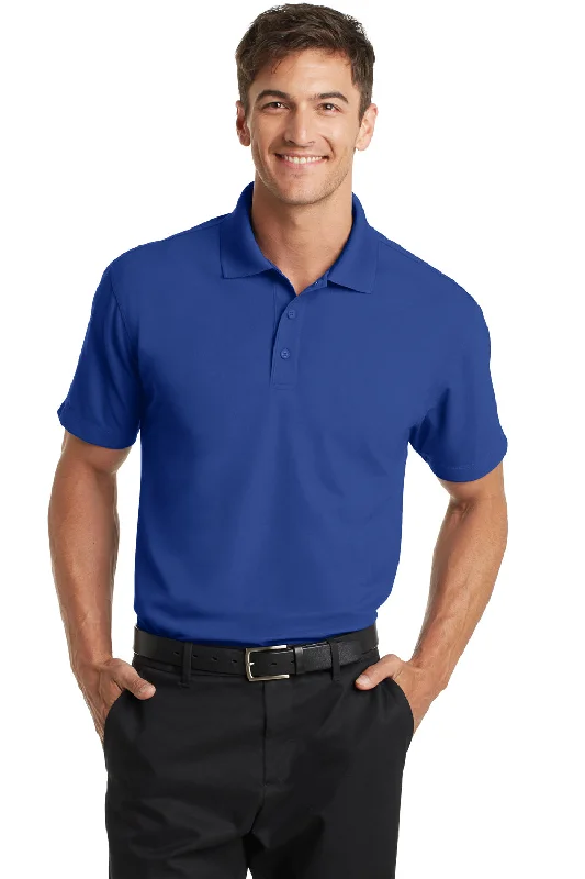 Port Authority Mens Dry Zone Moisture Wicking Short Sleeve Polo Shirt - True Royal Blue