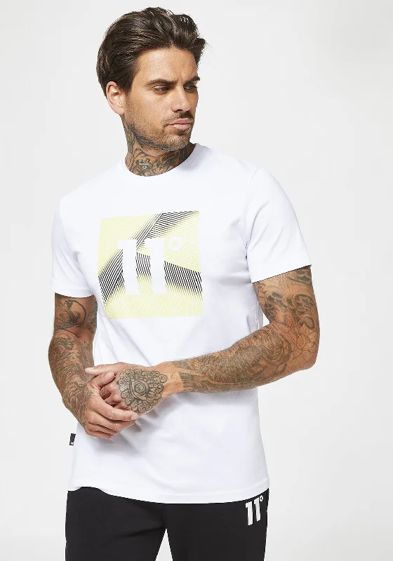 Don't Delay 11 Degrees 3D Linear Gradient T-Shirt, White