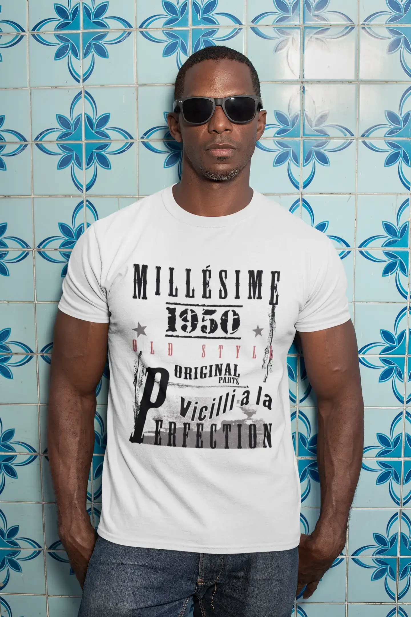 1950,birthday gifts for him,birthday t-shirts,Men's Short Sleeve Round Neck T-shirt , FR Vintage White Men's 00135