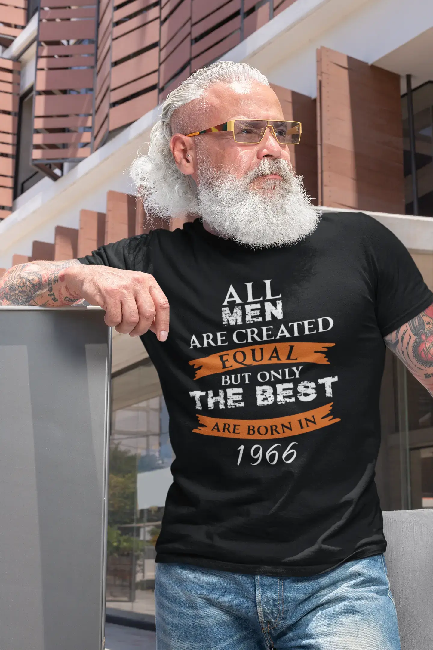 1966, Only the Best are Born in 1966 Men's T-shirt Black Birthday Gift 00509