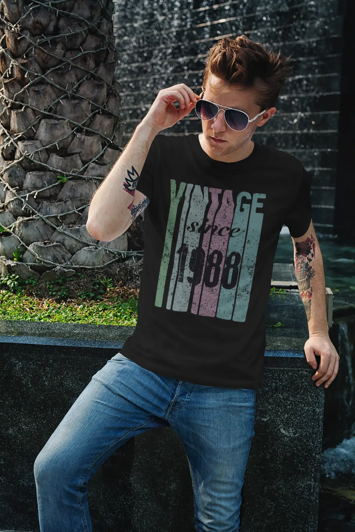 1988, Vintage Since 1988 Men's T-shirt Black Birthday Gift 00502