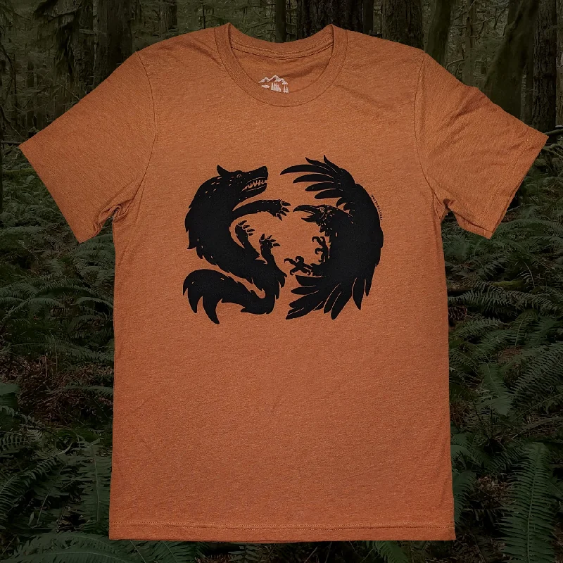 Shop and Save Adult Unisex Raven and the Wolf T-shirt