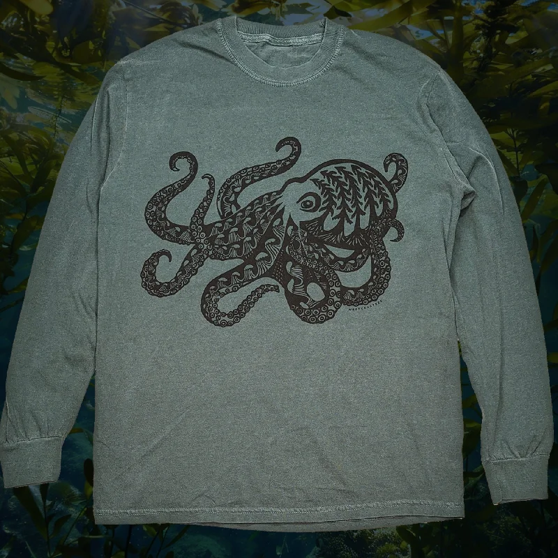 Huge Discounts Adult Unisex Forest Octopus Long Sleeve tee