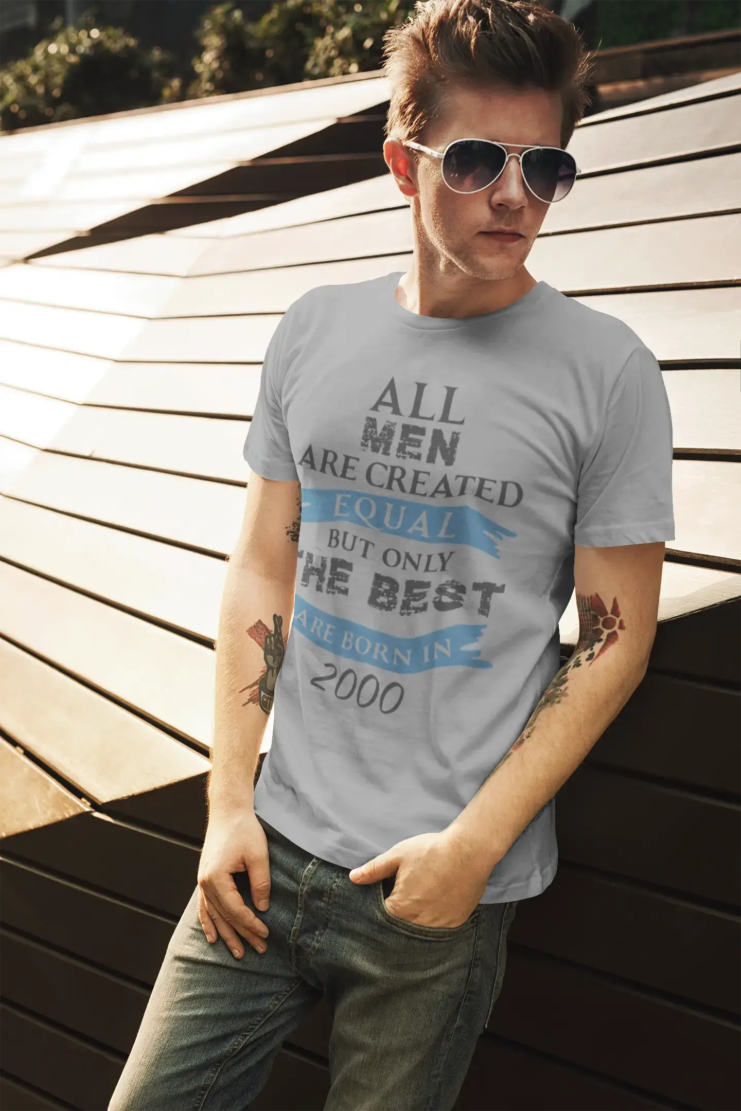 2000, Only the Best are Born in 2000 Men's T-shirt Grey Birthday Gift 00512