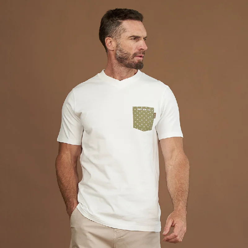 Angle V-Neck T-Shirt Off White