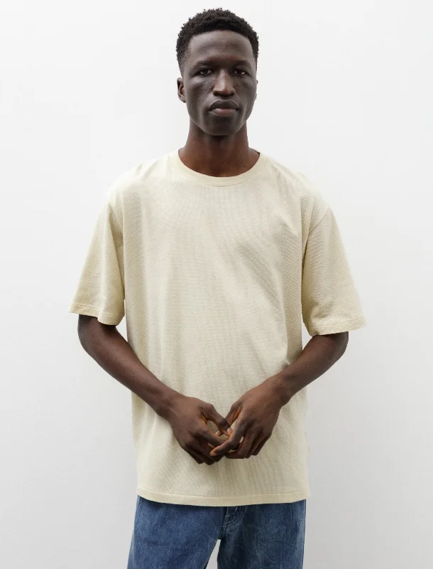 Super Sale Cotton Mesh Dyed Tee Ivory