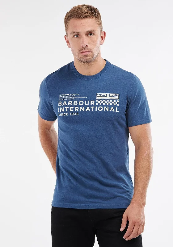 Limited Availability Barbour International Level Graphic Print T-Shirt, Insignia Blue