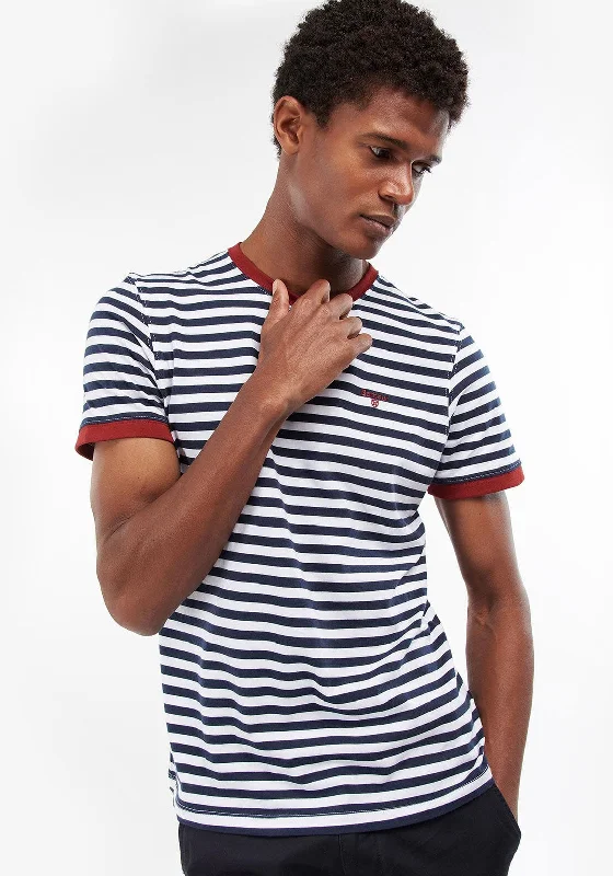 Super Deal Barbour Quay Striped T-Shirt, Navy & White