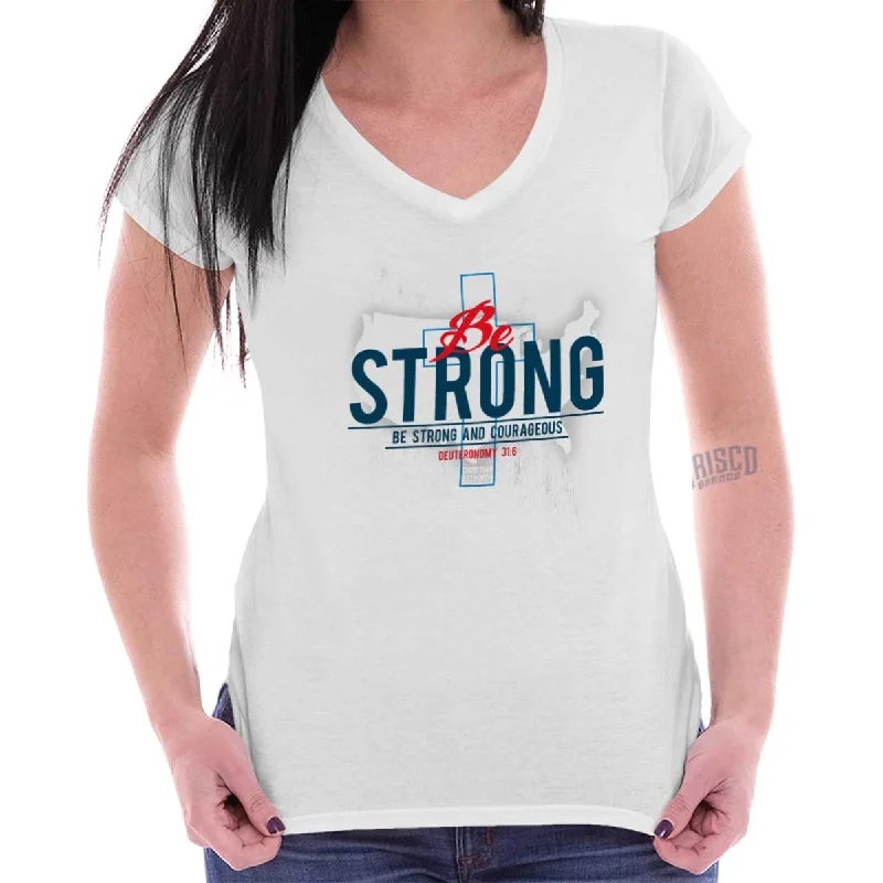 Be Strong America Junior Fit V-Neck T-Shirt