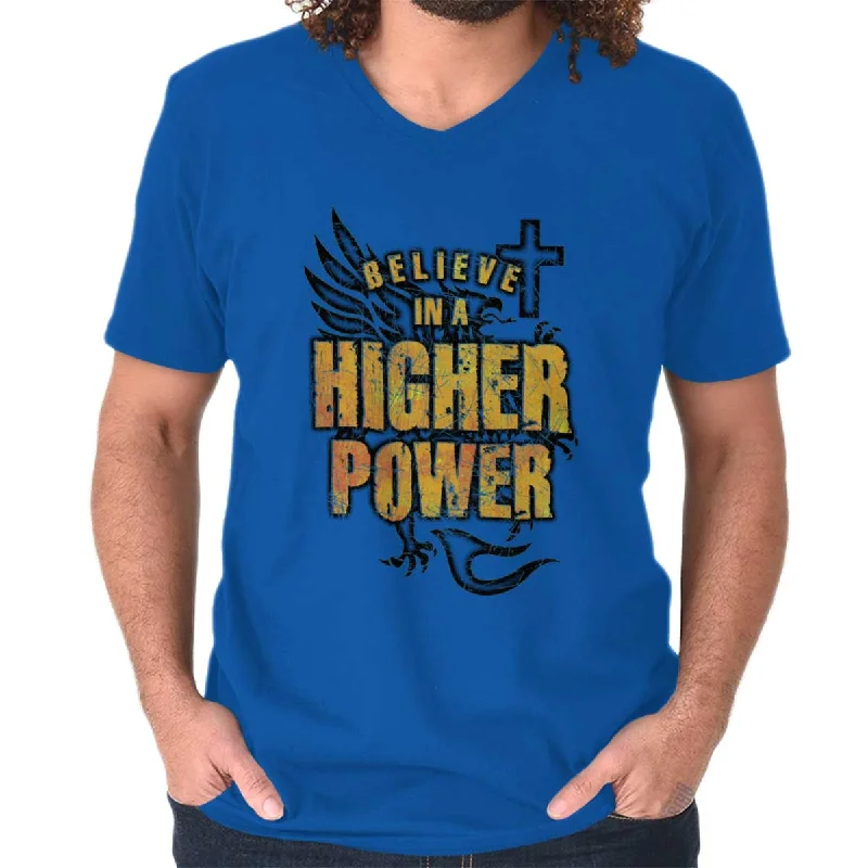 Believe In A Higher Power V-Neck T-Shirt