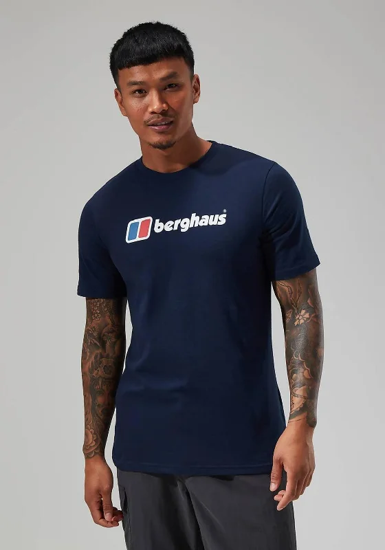 Limited Availability Berghaus Organic Big Classic Logo T-Shirt, Dark Blue