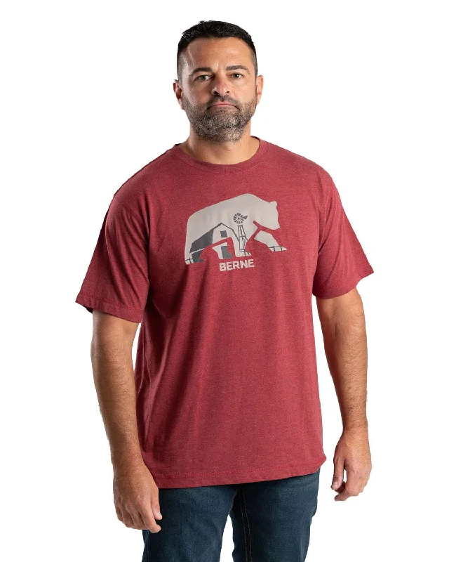 Weekend Bargains to Cherish Berne Mens Big Bear Barn Dark Red Cotton Blend S/S T-Shirt Weekend Bargains to Cherish Berne Mens Big Bear Barn Dark Red Cotton Blend S/S T-Shirt