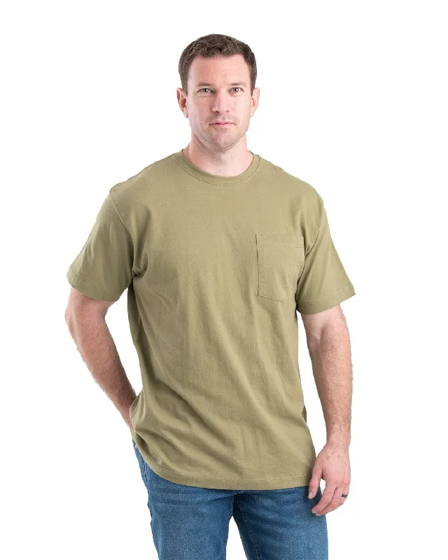 Shop and Save Berne Apparel Mens Heavyweight Pocket Tee Desert 100% Cotton S/S T-Shirt