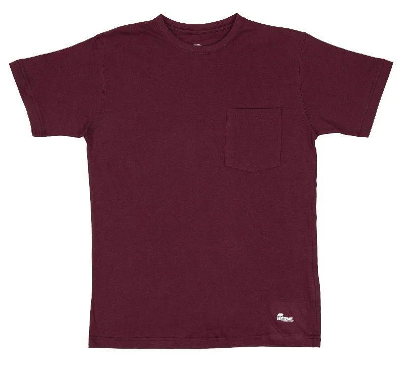 Time-Limited Offer Berne Mens Maroon 100% Cotton Heavyweight Pocket Tee XL TALL