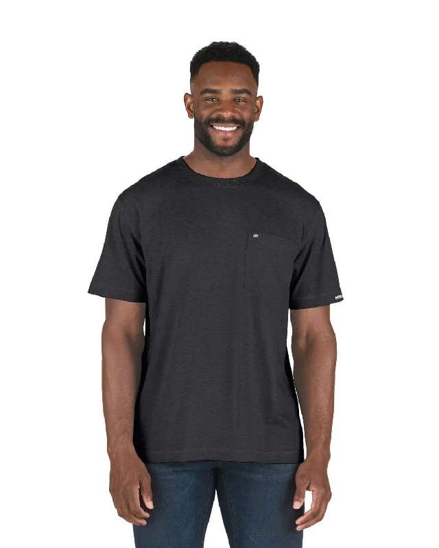 Weekend Discounts to Enjoy Berne Mens Performance Pocket Black Heathered Cotton Blend S/S T-Shirt Weekend Discounts to Enjoy Berne Mens Performance Pocket Black Heathered Cotton Blend S/S T-Shirt