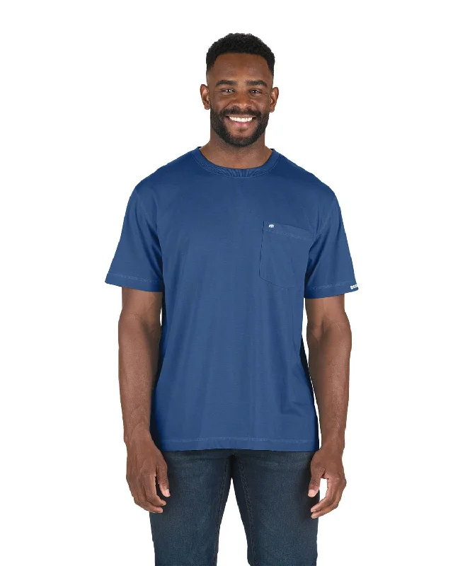 Weekend Savings Fiesta Berne Mens Performance Pocket Blue Cotton Blend S/S T-Shirt