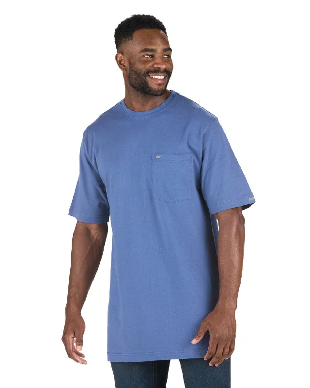 New Deals Berne Mens Heavyweight Pocket Tee Royal Blue 100% Cotton S/S T-Shirt